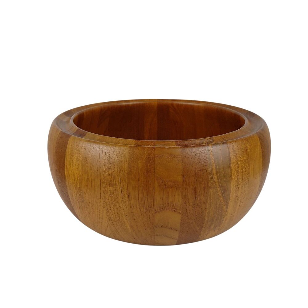 Danish Design Denmark Teak Wooden Lg Decor Salad Bowl Scandinavian Vtg MCM
